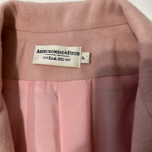 Abercrombie & Fitch Wool Cashmere Blazer Jacket Coat Pink Vintage Classic Large - Picture 3 of 6